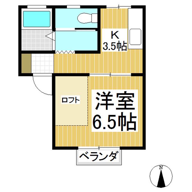 コーポあづま(1K/2階)の間取り写真
