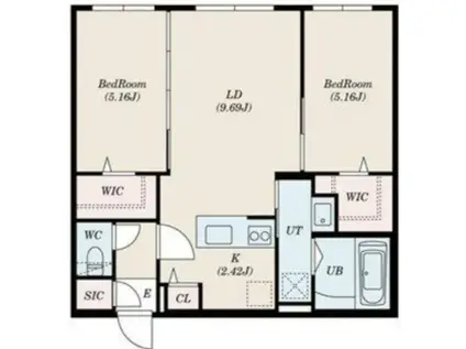 DIORE RESIDENCE SAPPORO(2LDK/5階)の間取り写真