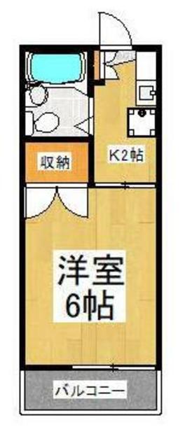 第一コーポ市瀬(1K/2階)の間取り写真