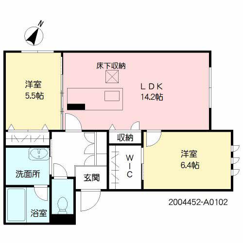 ファミリア新屋敷(2LDK/1階)の間取り写真