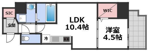 ミラージュパレス本町DEPART(1LDK/2階)の間取り写真