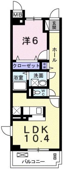 グランツ大町(1LDK/3階)の間取り写真