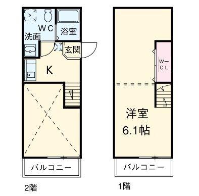 GRANDOLE 志賀本通 I (1K/1階)の間取り写真