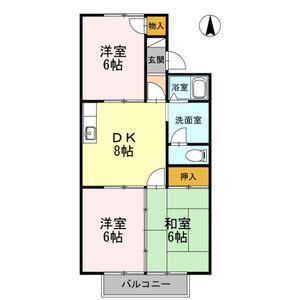 ビューラー宮田(3DK/2階)の間取り写真