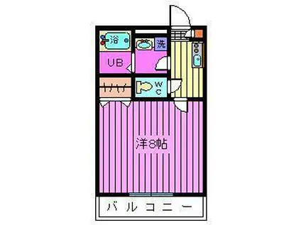 セレコーポ宝来(1K/2階)の間取り写真