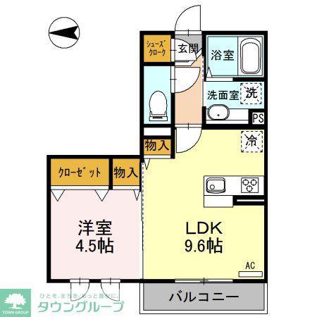 ミリューII(1LDK/2階)の間取り写真