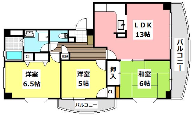 メゾンドプレジールI棟(3LDK/3階)の間取り写真