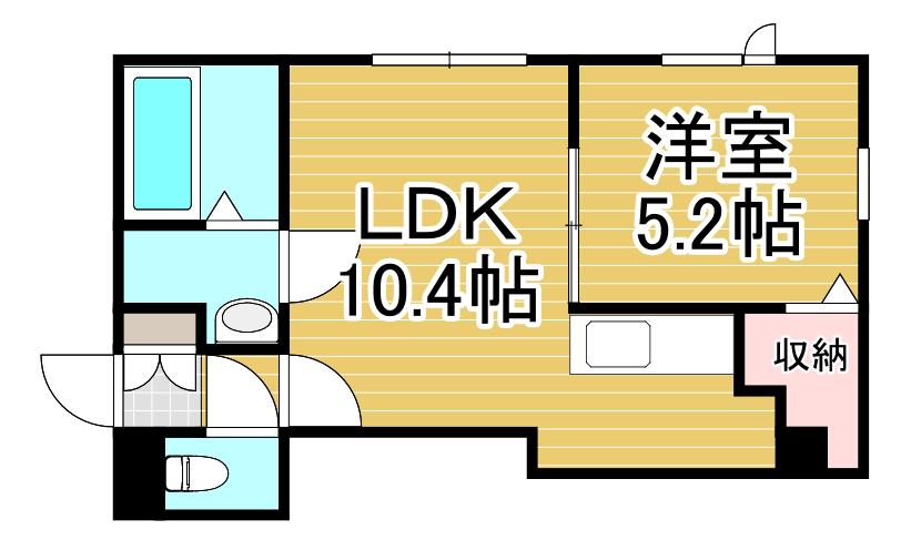 シャングリラ恵み野(1LDK/2階)の間取り写真