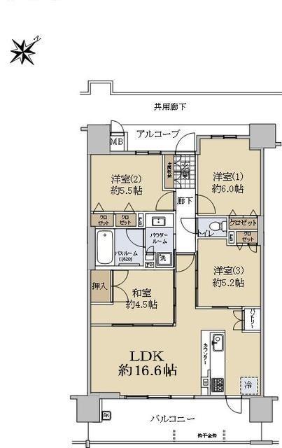 プレサンスロジェ草津駅前(4LDK/5階)の間取り写真