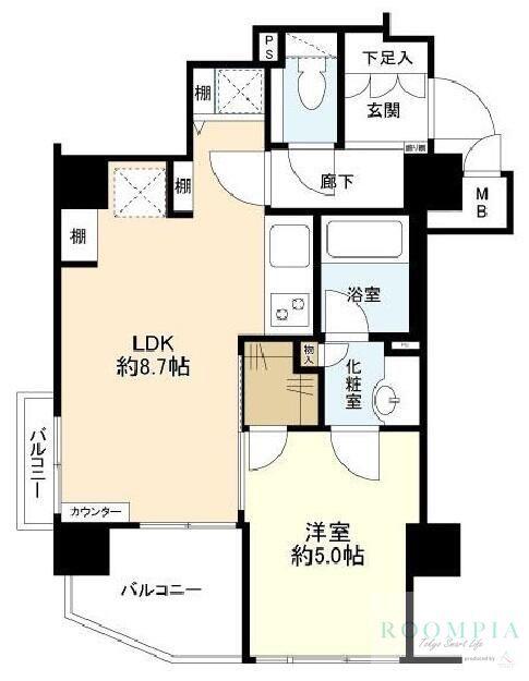 シティオ東大井(1LDK/2階)の間取り写真