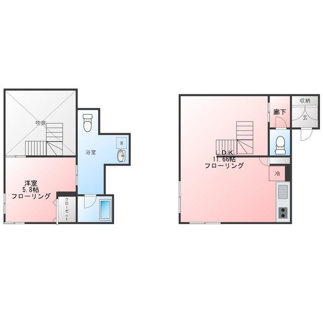 ブライト住吉(1LDK/4階)の間取り写真