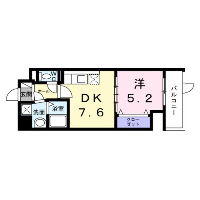 ウィングコート天王寺(1DK/1階)の間取り写真
