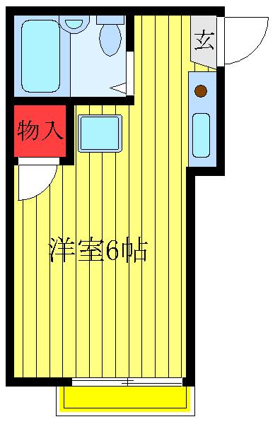 ノースガーデニア(ワンルーム/2階)の間取り写真