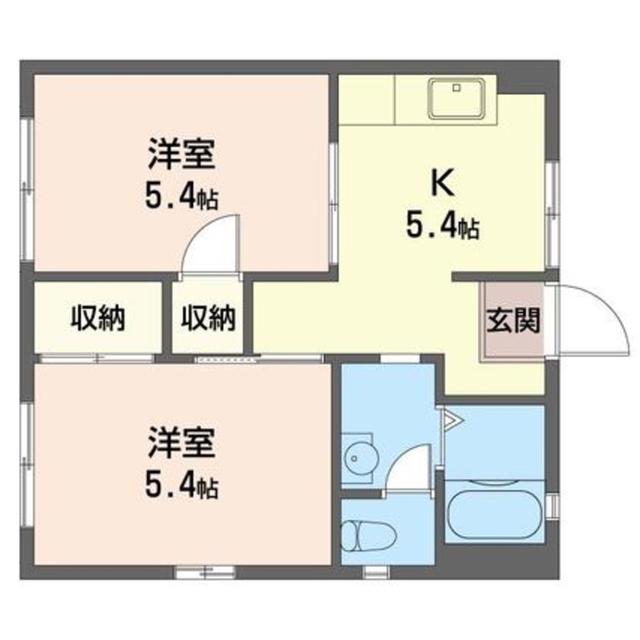 サンクレスト壱番館(2K/1階)の間取り写真
