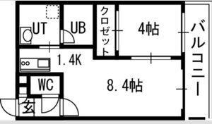 セトルクラシカル(1LDK/2階)の間取り写真