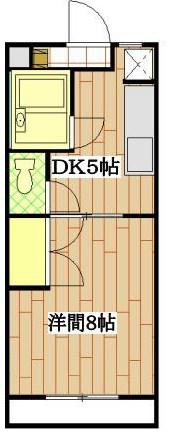 マンションやまももの木(1DK/1階)の間取り写真