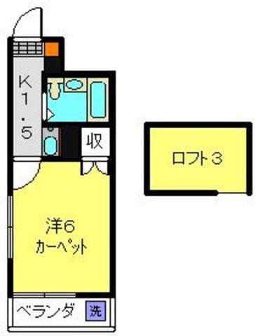 メイゾン綱島西(1K/2階)の間取り写真