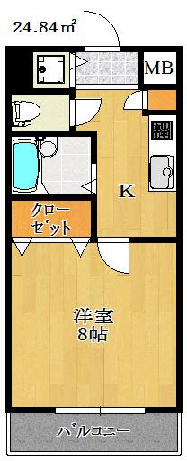 YKビル(1K/5階)の間取り写真