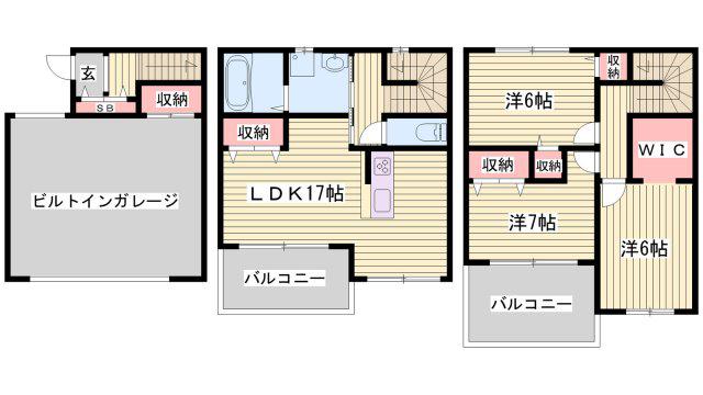 アルコ・ラ・カーサ(3LDK/1階)の間取り写真