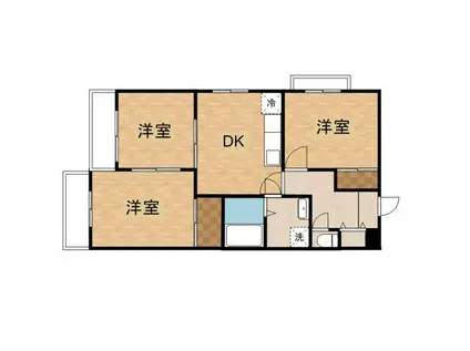 パークヒルズ立山(3DK/4階)の間取り写真