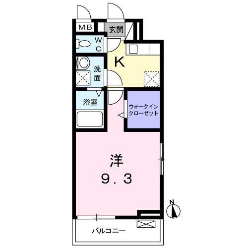 サンライズY(1K/3階)の間取り写真