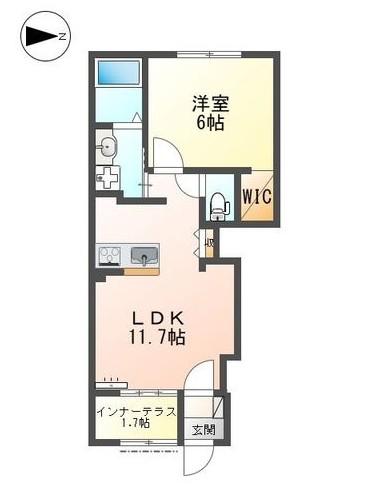 SERENATA SASAYAMA(1LDK/1階)の間取り写真