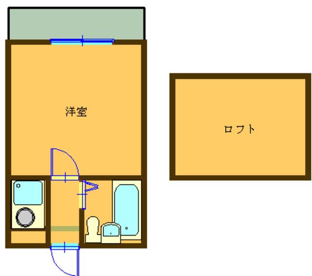 末広ハイム(1K/2階)の間取り写真