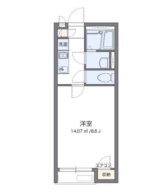 レオネクスト百合II(1K/1階)の間取り写真