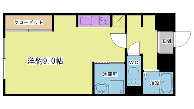 シャルマンコーポ鈴蘭台(ワンルーム/2階)の間取り写真