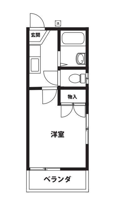 アバン茅ヶ崎(1K/2階)の間取り写真