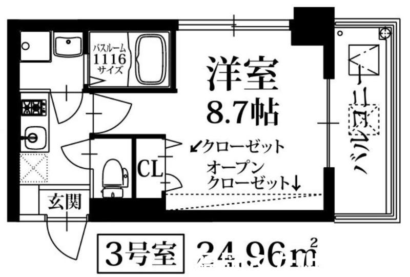 ポンドマム住吉(1K/6階)の間取り写真