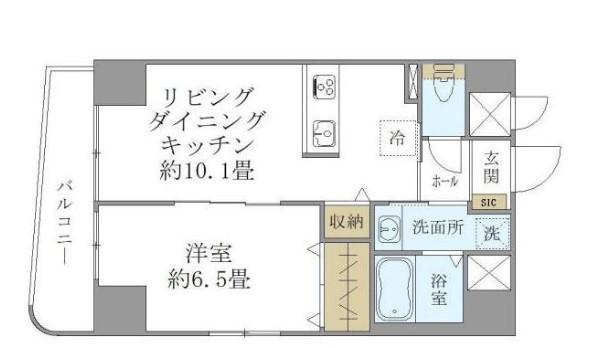 ISM御茶ノ水(1LDK/4階)の間取り写真