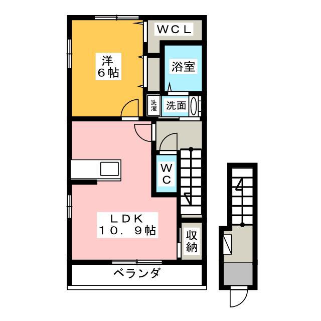メゾンラフィーネ(1SLDK/2階)の間取り写真