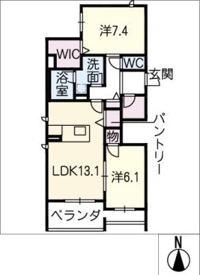 LE BONHEUR(2LDK/2階)の間取り写真