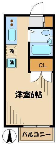 YSヴィラ(ワンルーム/1階)の間取り写真