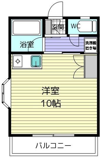 コーポグローヴ(ワンルーム/2階)の間取り写真