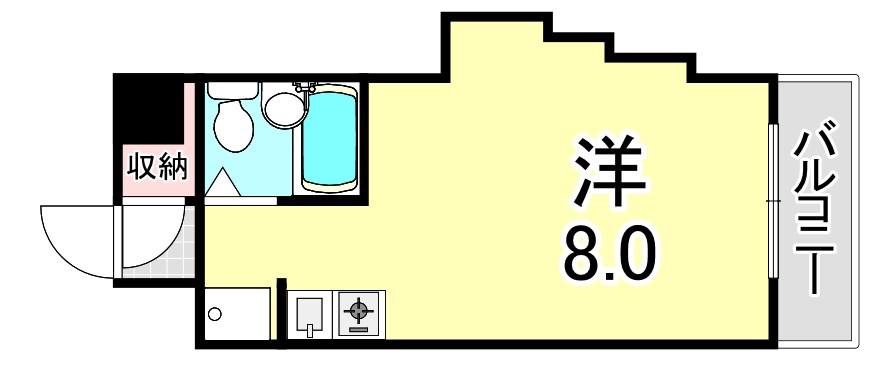 ダイドーメゾン神戸(ワンルーム/1階)の間取り写真