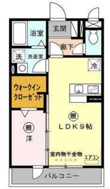 トレビナ中浦和(1LDK/2階)の間取り写真