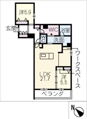 シャーメゾン加納本町(2LDK/4階)の間取り写真