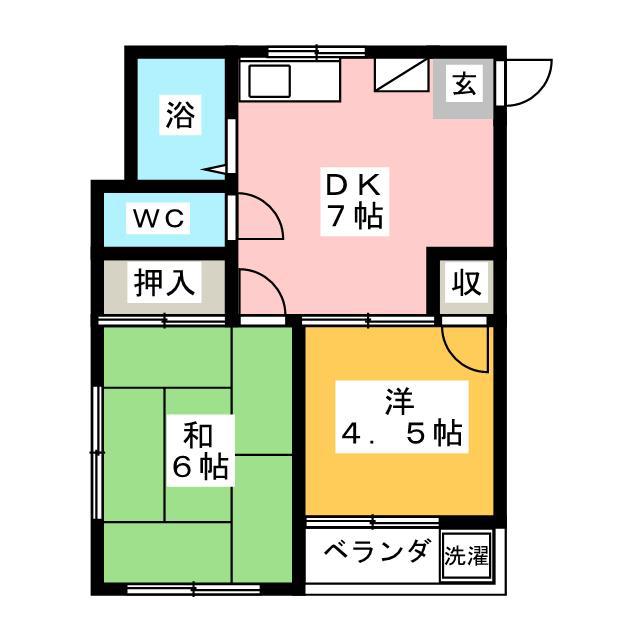 サンコスモス新堀(2DK/2階)の間取り写真