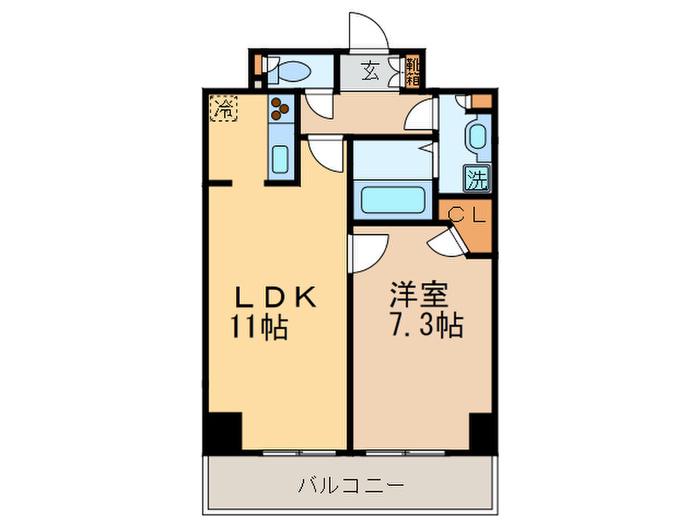 PARK AXIS丸の内(1LDK/5階)の間取り写真
