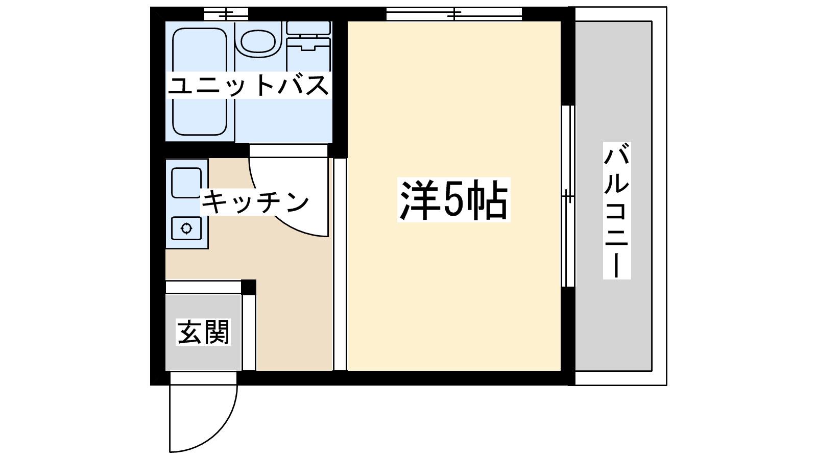 ハイツ青木(1K/2階)の間取り写真