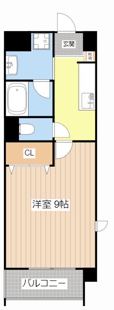 プリエール南草津(1K/3階)の間取り写真