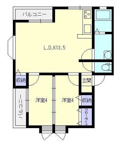 チェリーパレス(2LDK/1階)の間取り写真