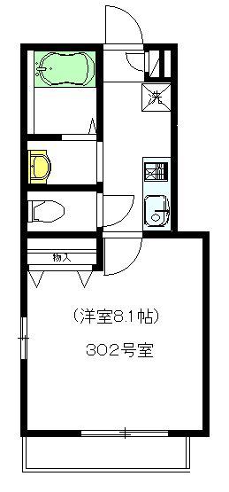 テラッツオ下北沢(1K/3階)の間取り写真