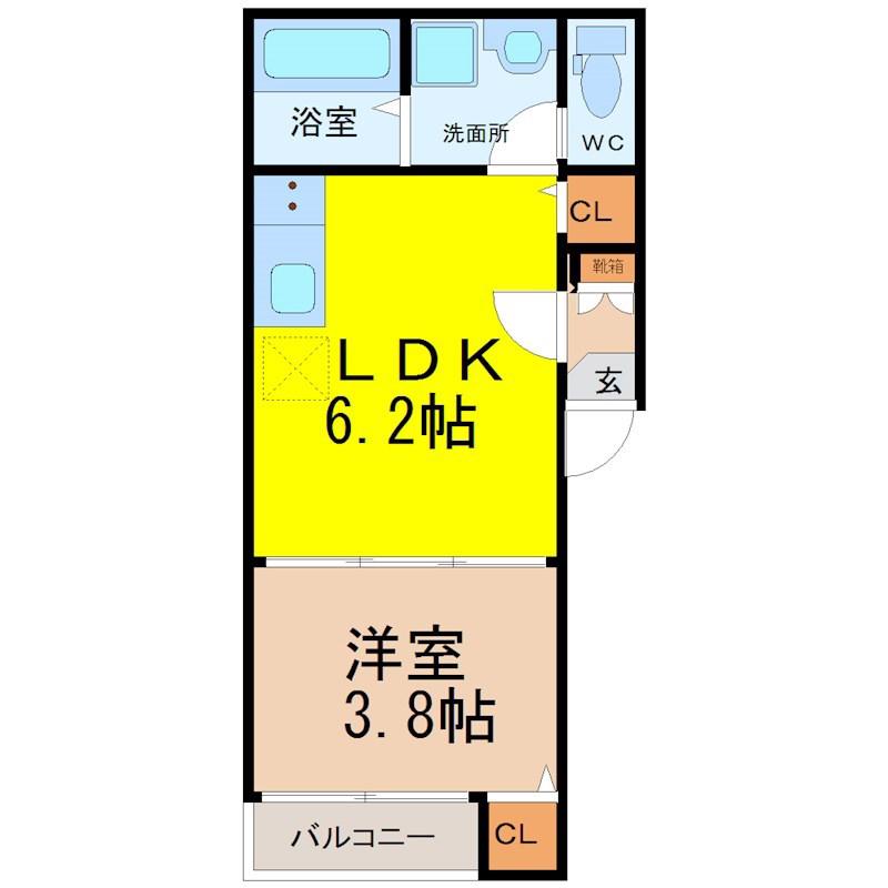 ステラフィッサ御器所(1LDK/3階)の間取り写真