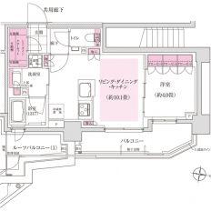 ディームス東陽町(1LDK/8階)の間取り写真