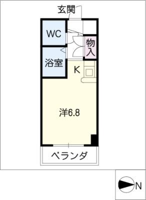ドール塩釜口(ワンルーム/2階)の間取り写真