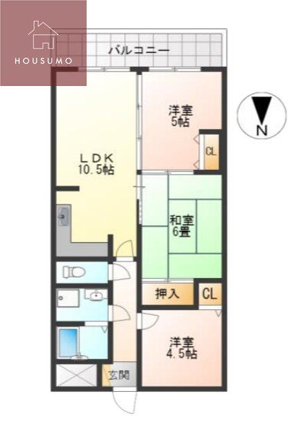 プレジオノ-ザンライツ(3LDK/2階)の間取り写真