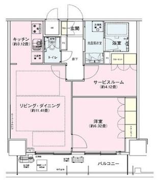 アンビエンテ駒込(1SLDK/7階)の間取り写真